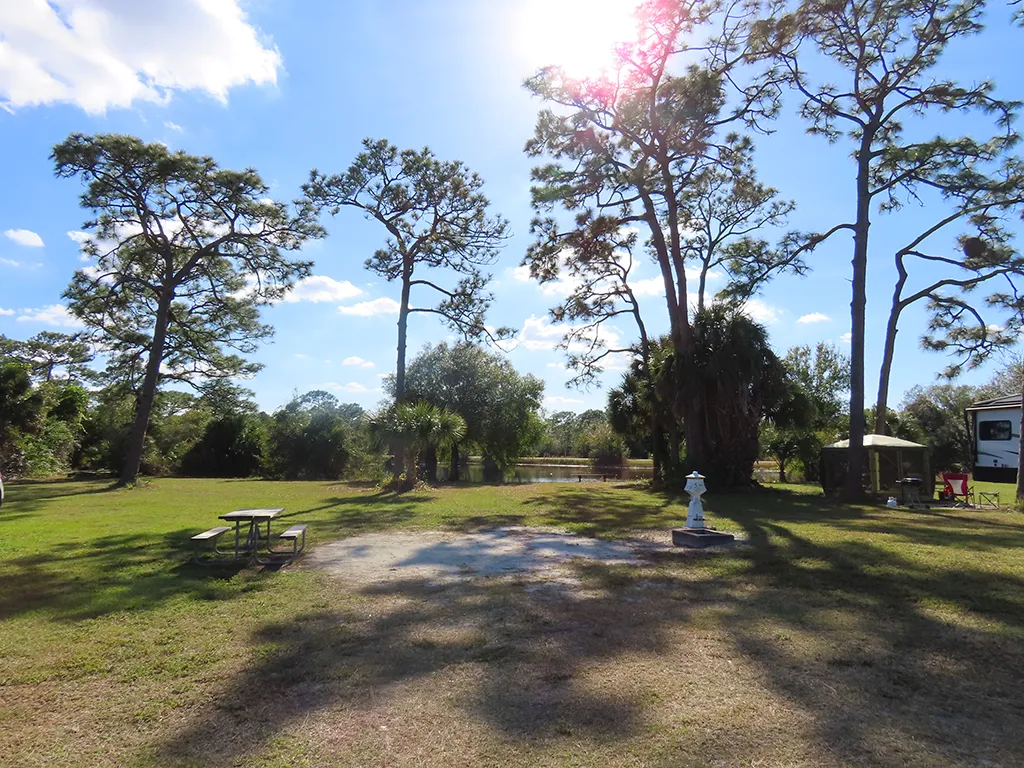 A campsite at Wickham Park