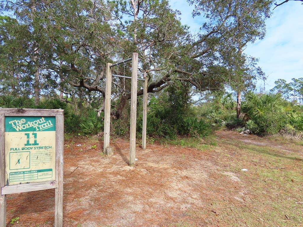 Outdoor fitness area at Wickham Park